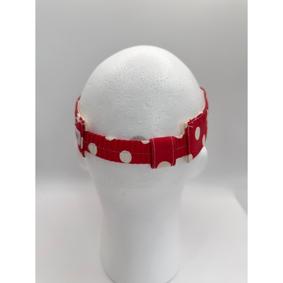 Walt Disney World Minnie Mouse Children's Visor Red White Polka Dot Elastic Back - Picture 2 of 4